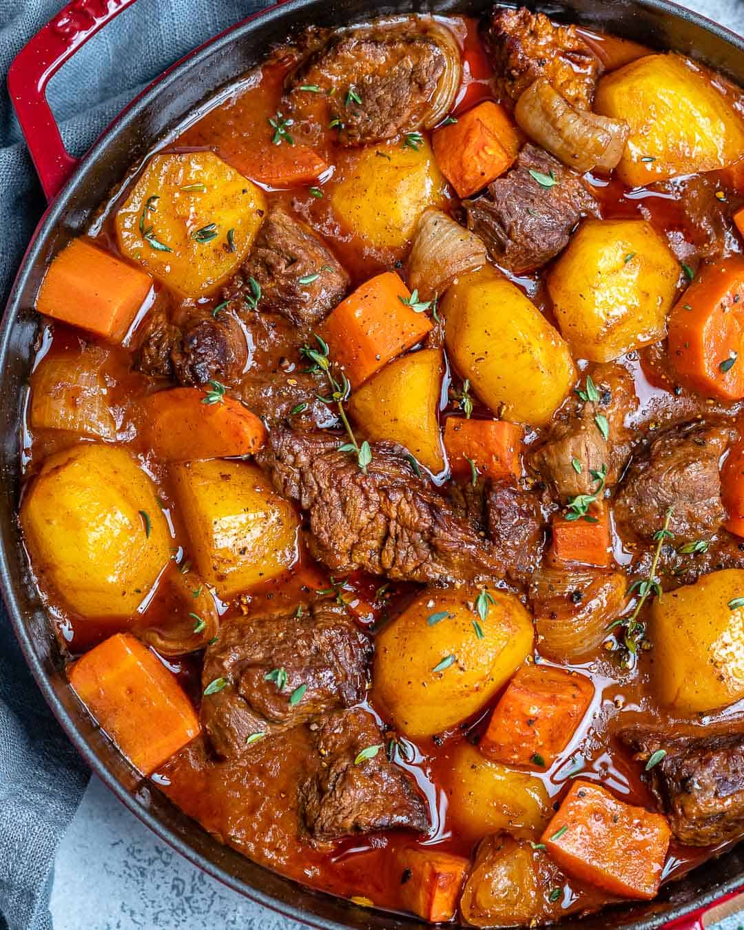 healthy beef stew recipe with potatoes and carrots